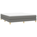 Sommier à lattes de lit avec matelas Gris foncé 160x200cm Tissu