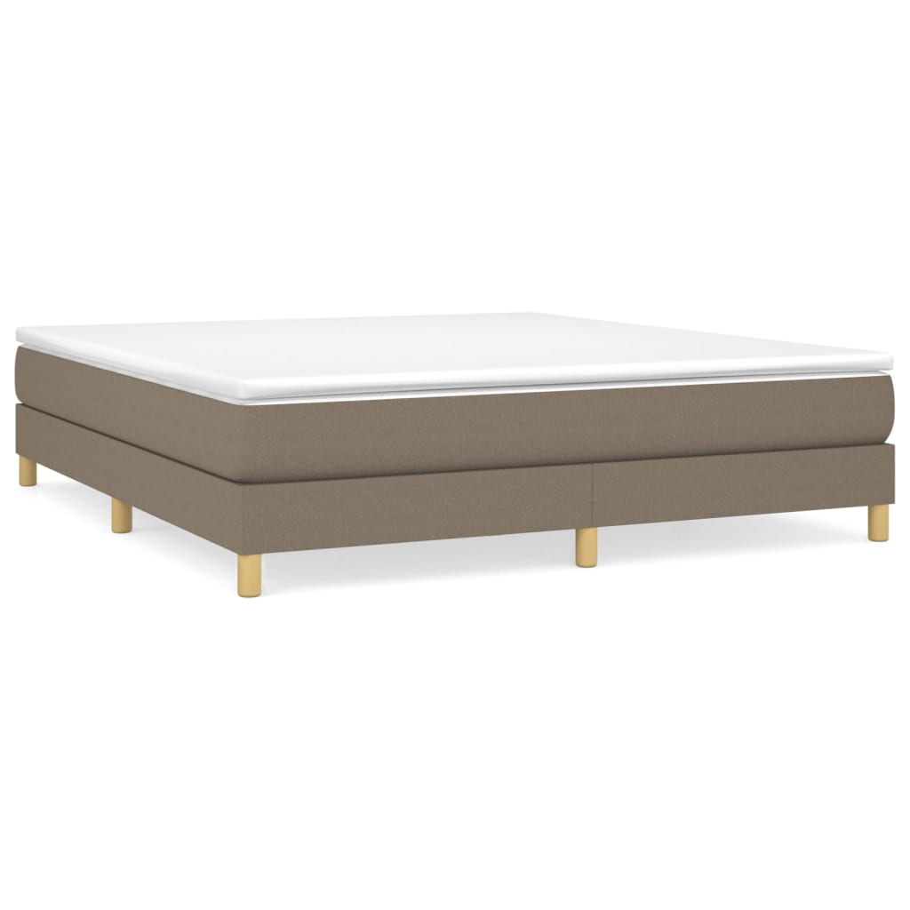 Slatted bed base with mattress Taupe 160x200 cm Fabric