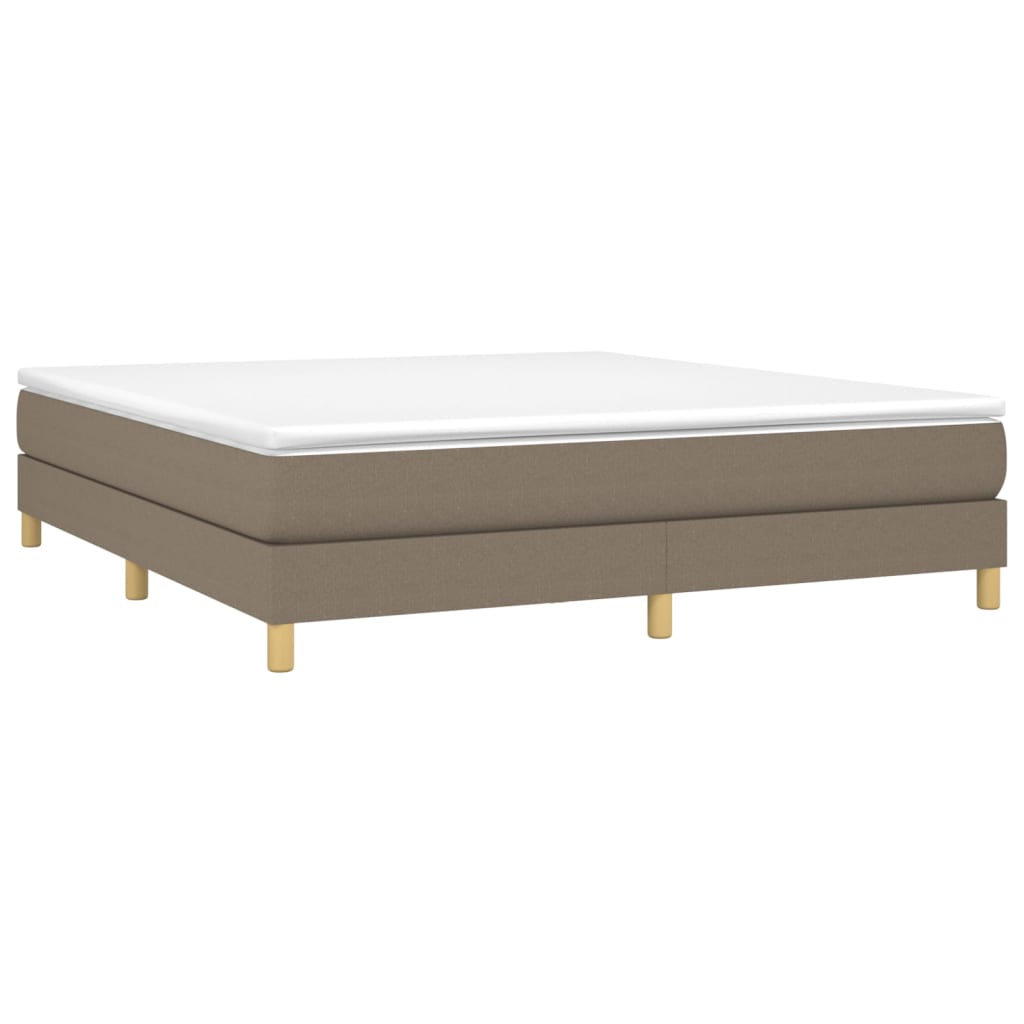 Slatted bed base with mattress Taupe 160x200 cm Fabric