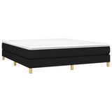 Slatted bed base with mattress Black 180x200 cm Fabric