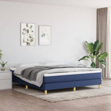 Slatted bed base with mattress Blue 180x200 cm Fabric