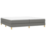 Sommier à lattes de lit avec matelas Gris foncé 200x200cm Tissu