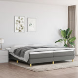 Sommier à lattes de lit avec matelas Gris foncé 200x200cm Tissu