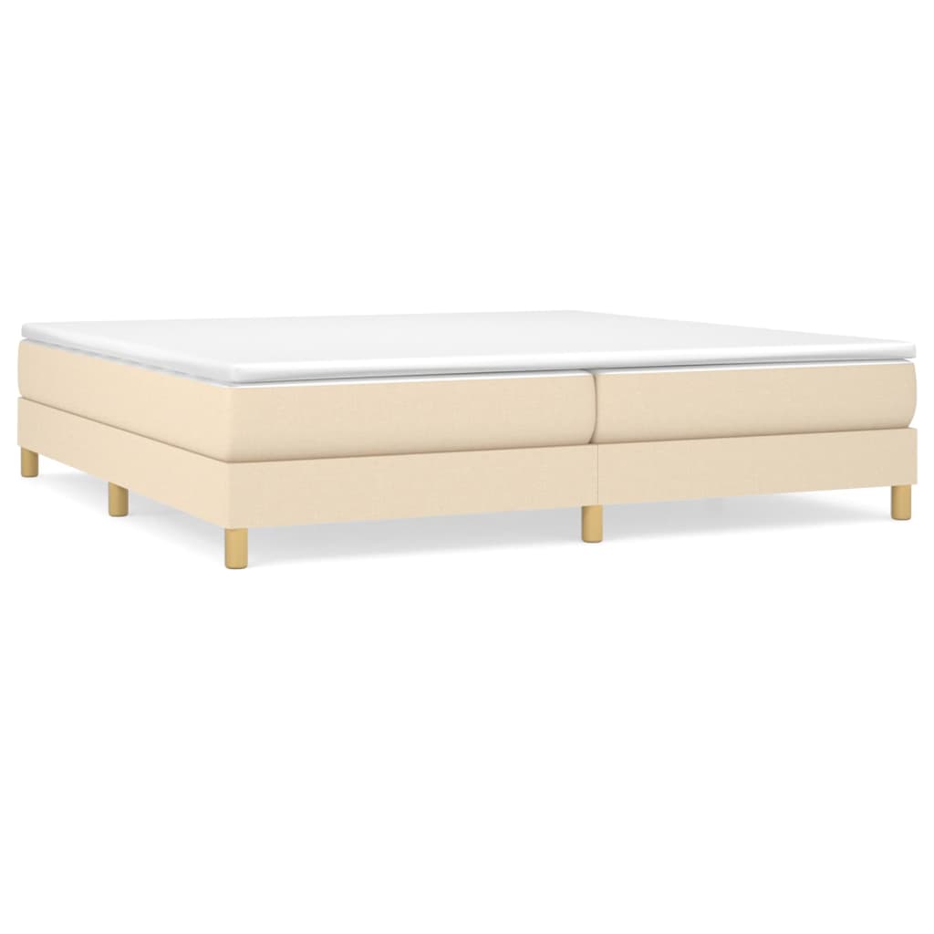 Sommier à lattes de lit avec matelas Crème 200x200 cm Tissu