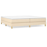 Sommier à lattes de lit avec matelas Crème 200x200 cm Tissu