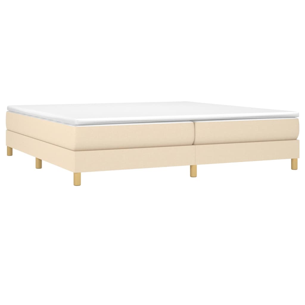 Sommier à lattes de lit avec matelas Crème 200x200 cm Tissu