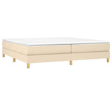 Sommier à lattes de lit avec matelas Crème 200x200 cm Tissu