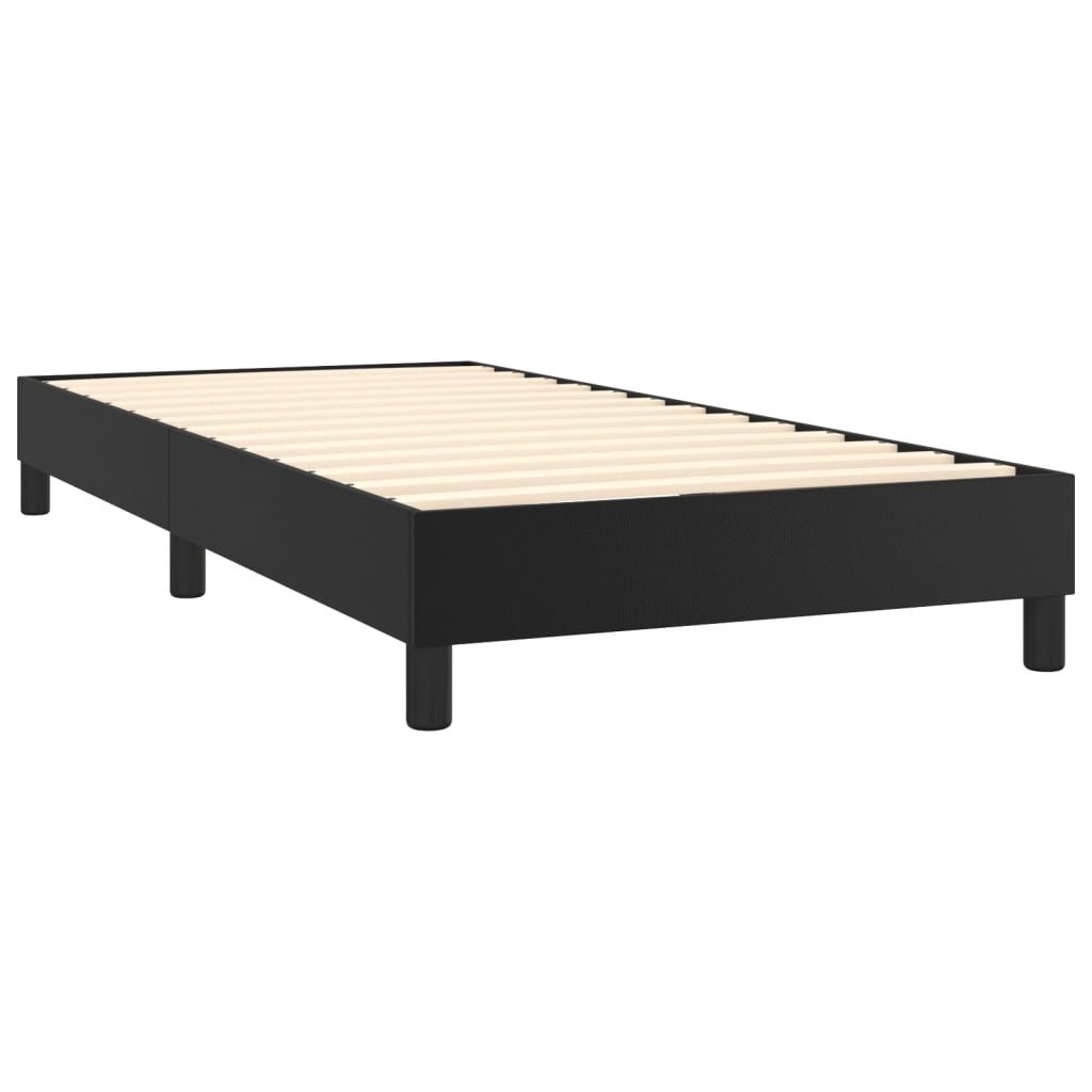 Bed slatted base with mattress Black 80x200cm Faux leather