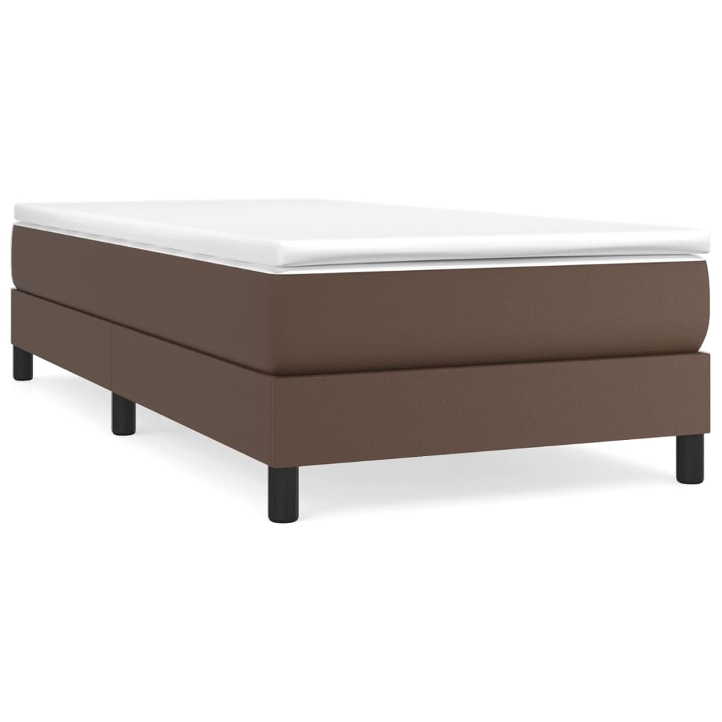 Sommier à lattes de lit avec matelas Marron 90x200cm Similicuir