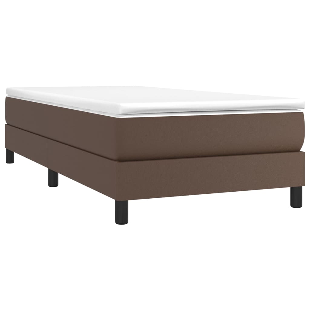 Sommier à lattes de lit avec matelas Marron 90x200cm Similicuir