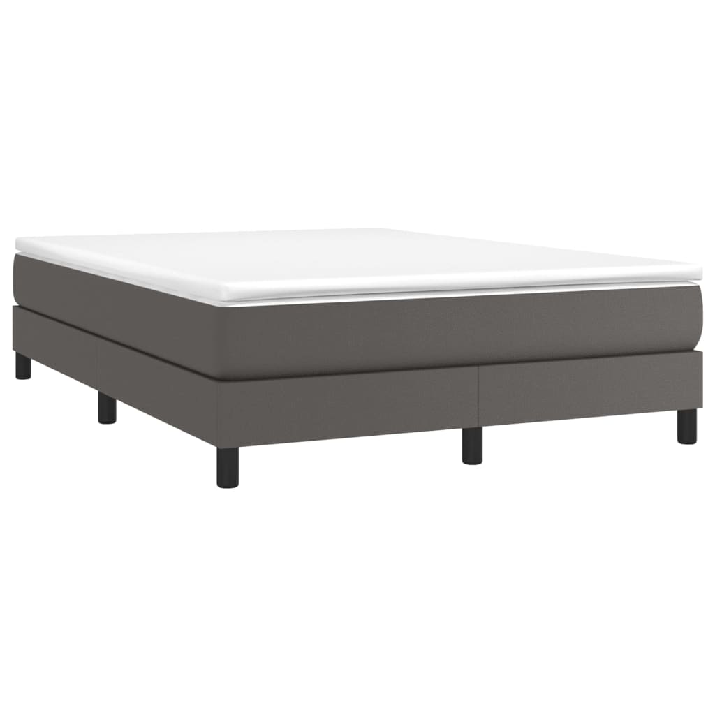 Sommier à lattes de lit avec matelas Gris 140x190 cm Similicuir