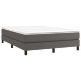 Sommier à lattes de lit avec matelas Gris 140x190 cm Similicuir