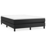 Slatted bed base with mattress Black 140x200 cm Faux leather