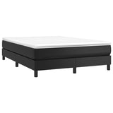 Slatted bed base with mattress Black 140x200 cm Faux leather