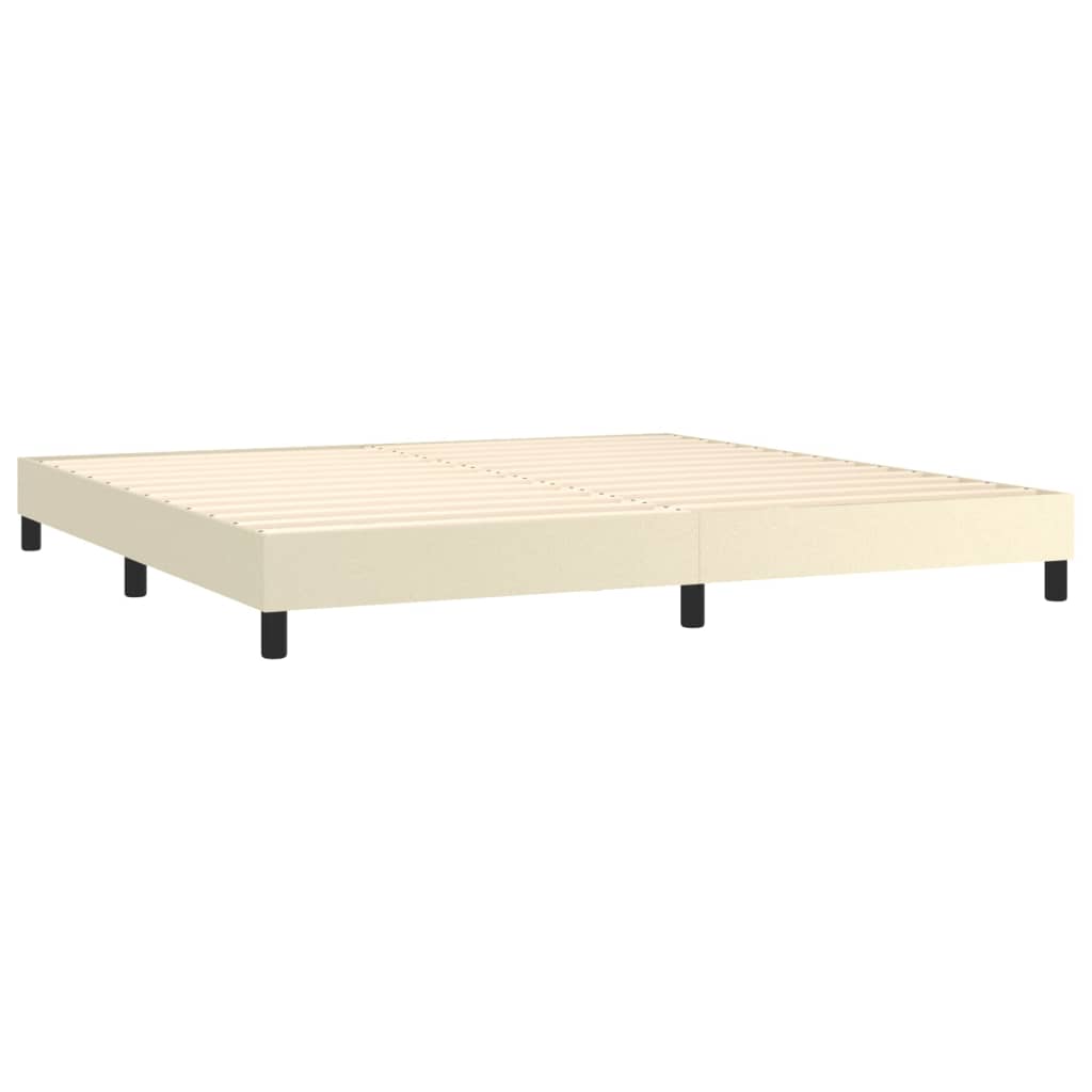 Sommier à lattes de lit avec matelas Crème 200x200cm Similicuir