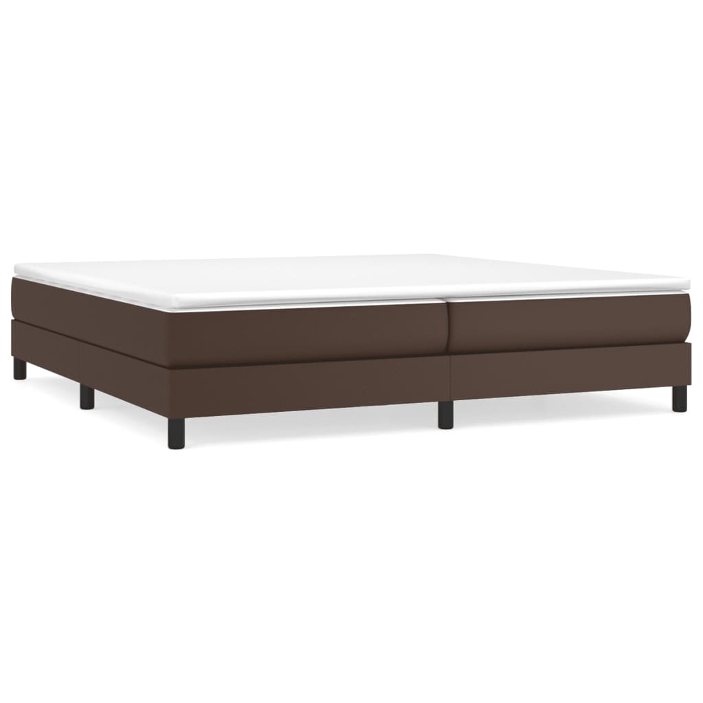 Slatted bed base with mattress Brown 200x200 cm