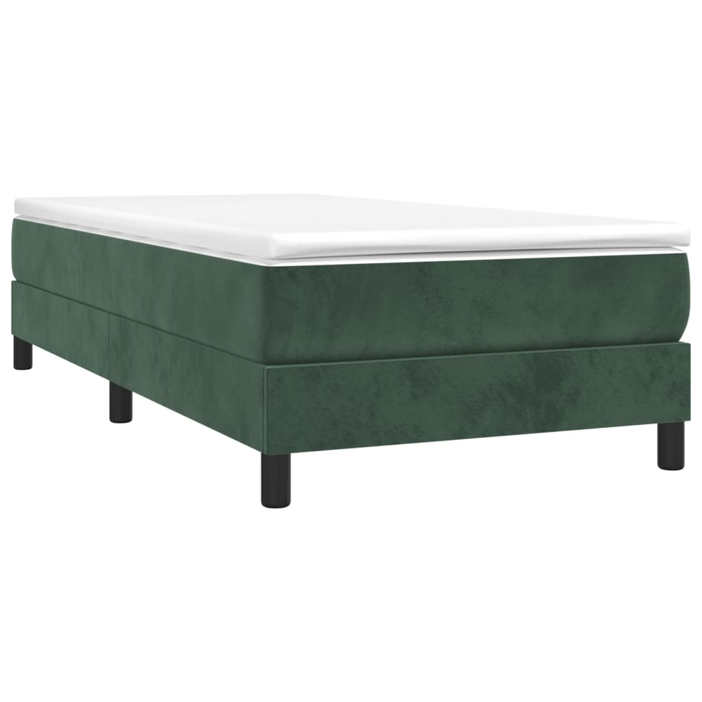 Slatted bed base with mattress Dark green 90x200 cm