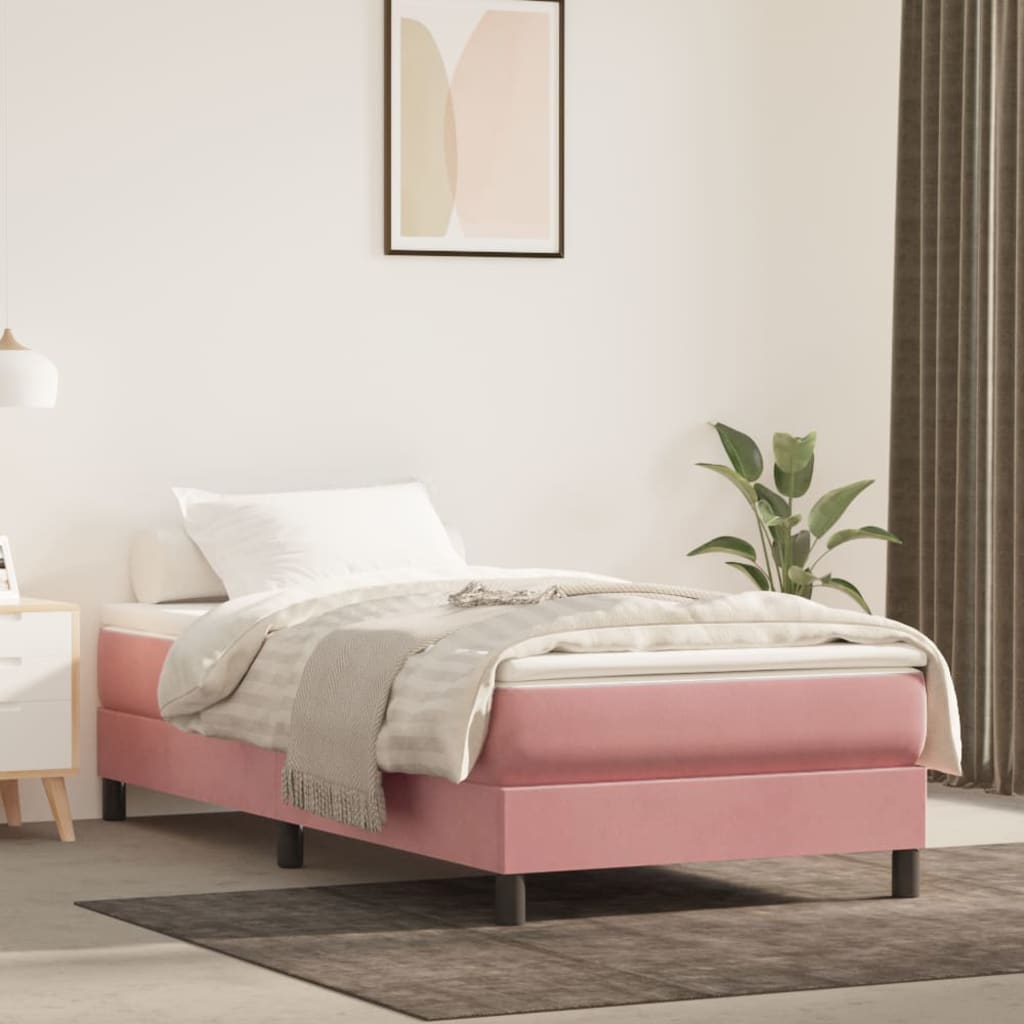 Sommier à lattes de lit avec matelas Rose 90x200 cm Velours