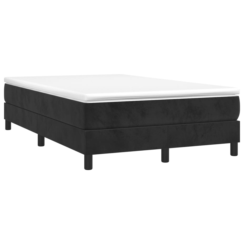 Slatted bed base with mattress Black 120x200 cm Velvet