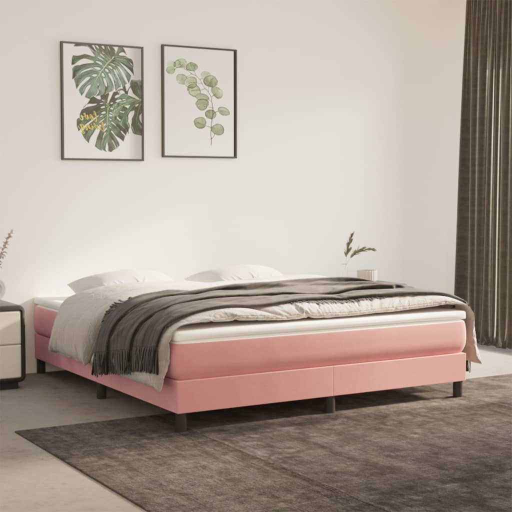 Slatted bed base with mattress Rose 160x200 cm Velvet