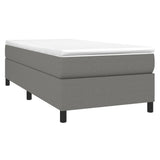 Sommier à lattes de lit avec matelas Gris foncé 80x200 cm Tissu