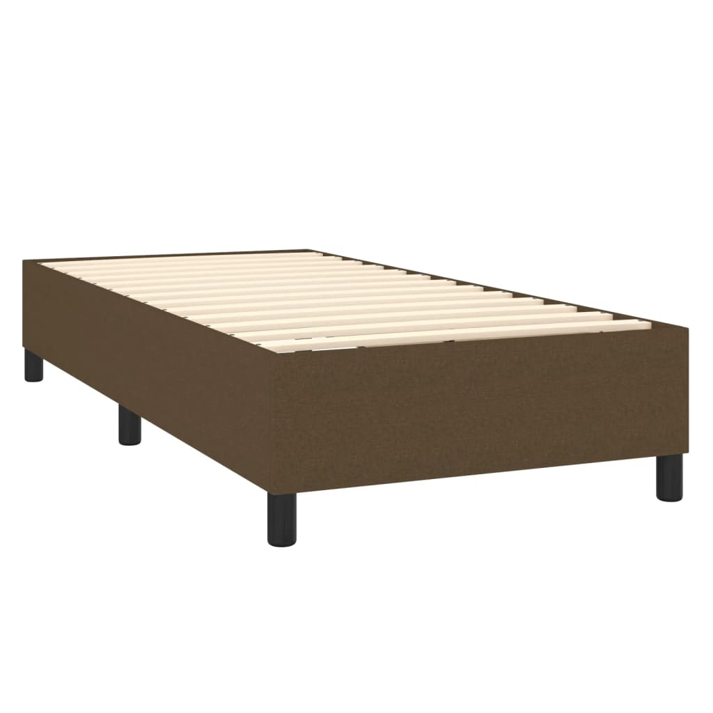 Slatted bed base with mattress Dark brown 90x190 cm