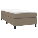 Slatted bed base with mattress Taupe 90x190 cm Fabric