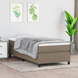 Slatted bed base with mattress Taupe 90x190 cm Fabric