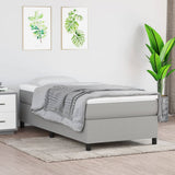 Slatted bed base with mattress Light grey 90x200 cm Fabric