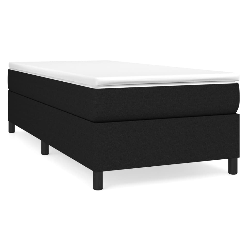 Sommier à lattes de lit avec matelas Noir 90x200 cm Tissu