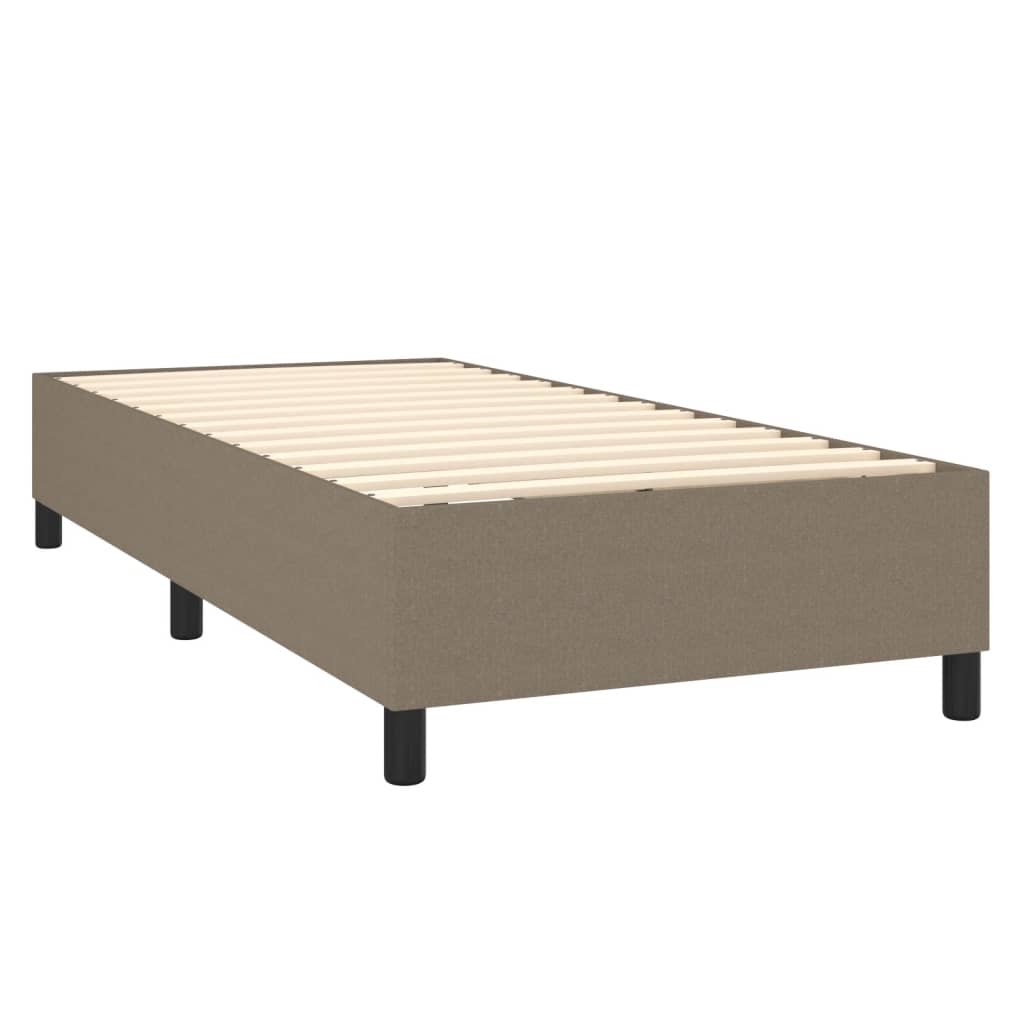 Slatted bed base with mattress Taupe 90x200 cm Fabric