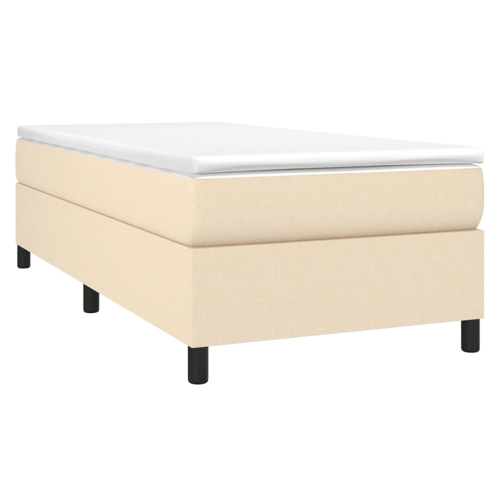 Sommier à lattes de lit avec matelas Crème 100x200 cm Tissu