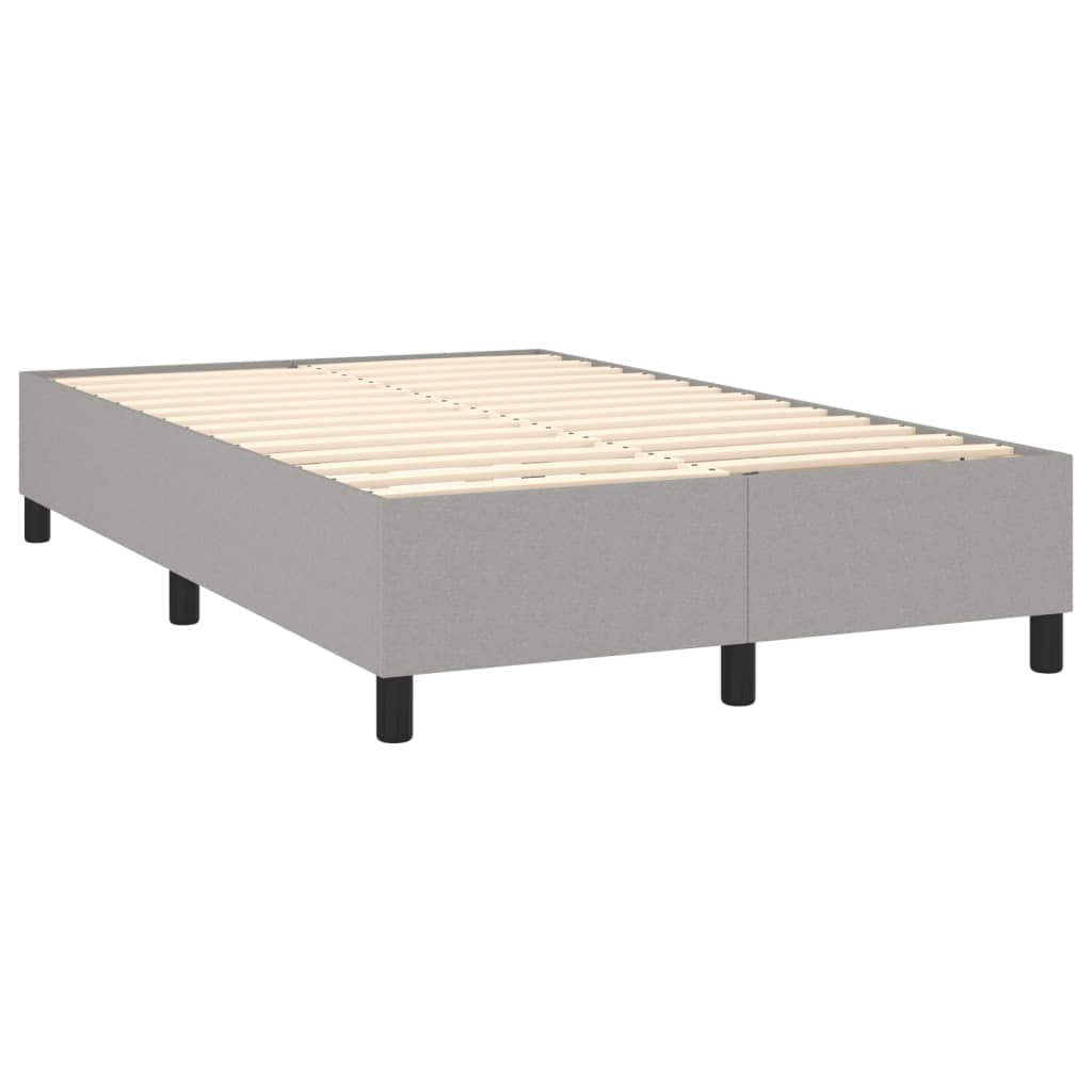 Slatted bed base with mattress Light grey 120x200cm Fabric