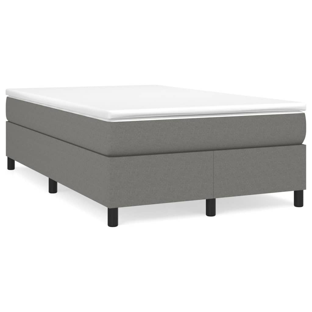 Sommier à lattes de lit avec matelas Gris foncé 120x200cm Tissu