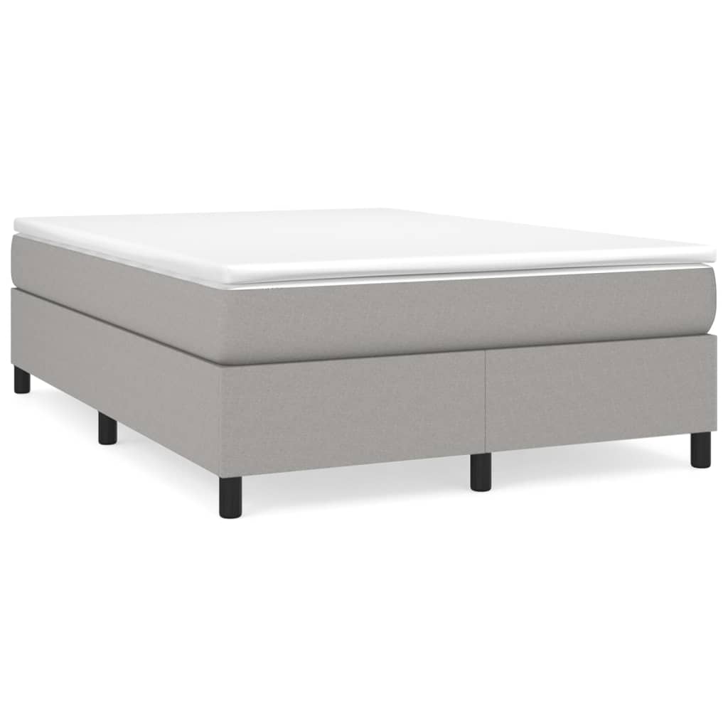 Sommier à lattes de lit avec matelas Gris clair 140x190cm Tissu