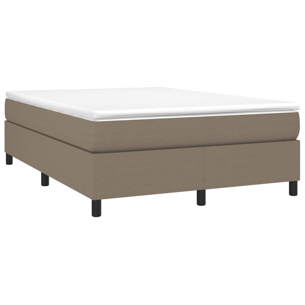 Sommier à lattes de lit avec matelas Taupe 140x200 cm Tissu