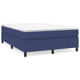 Slatted bed base with mattress Blue 140x200 cm Fabric