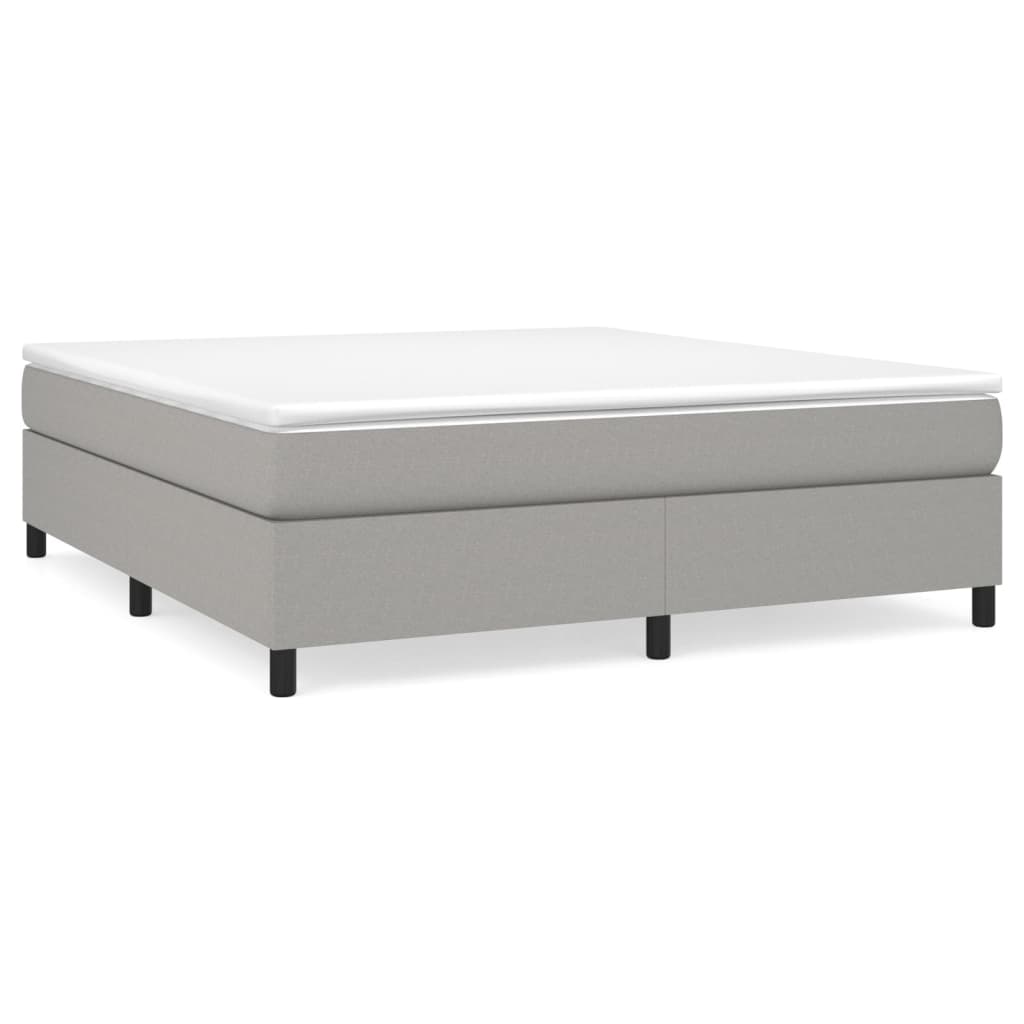 Sommier à lattes de lit avec matelas Gris clair 160x200cm Tissu