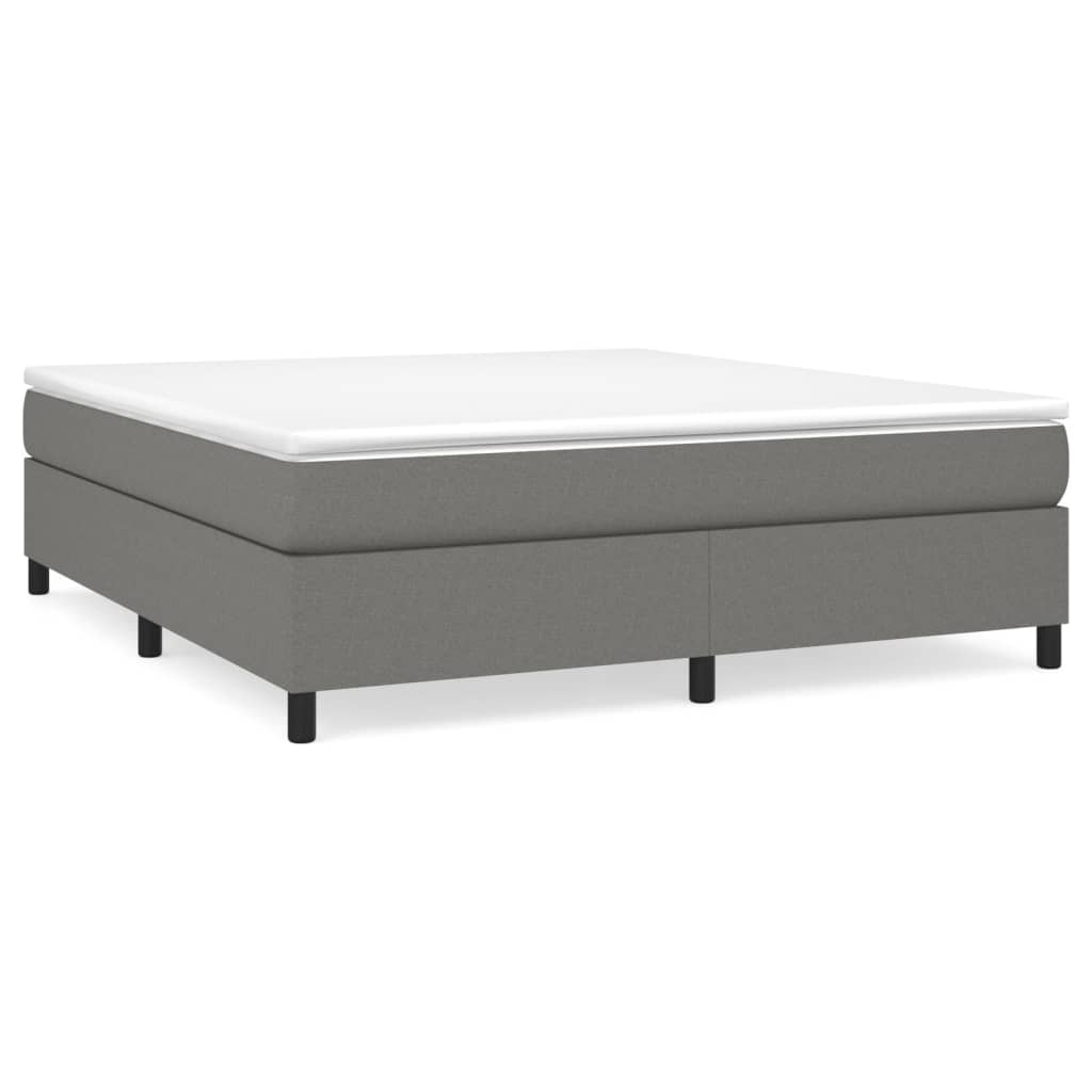 Sommier à lattes de lit avec matelas Gris foncé 160x200cm Tissu