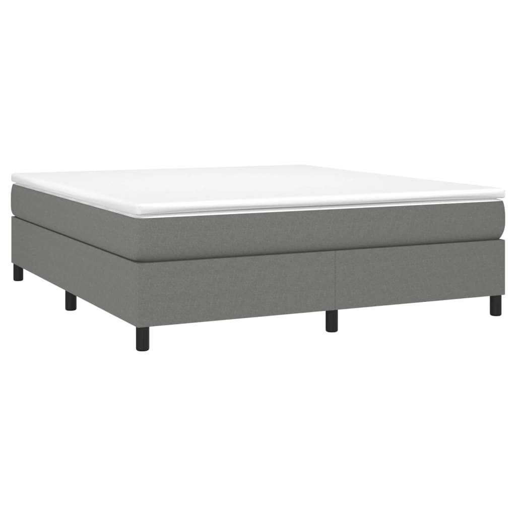 Sommier à lattes de lit avec matelas Gris foncé 160x200cm Tissu