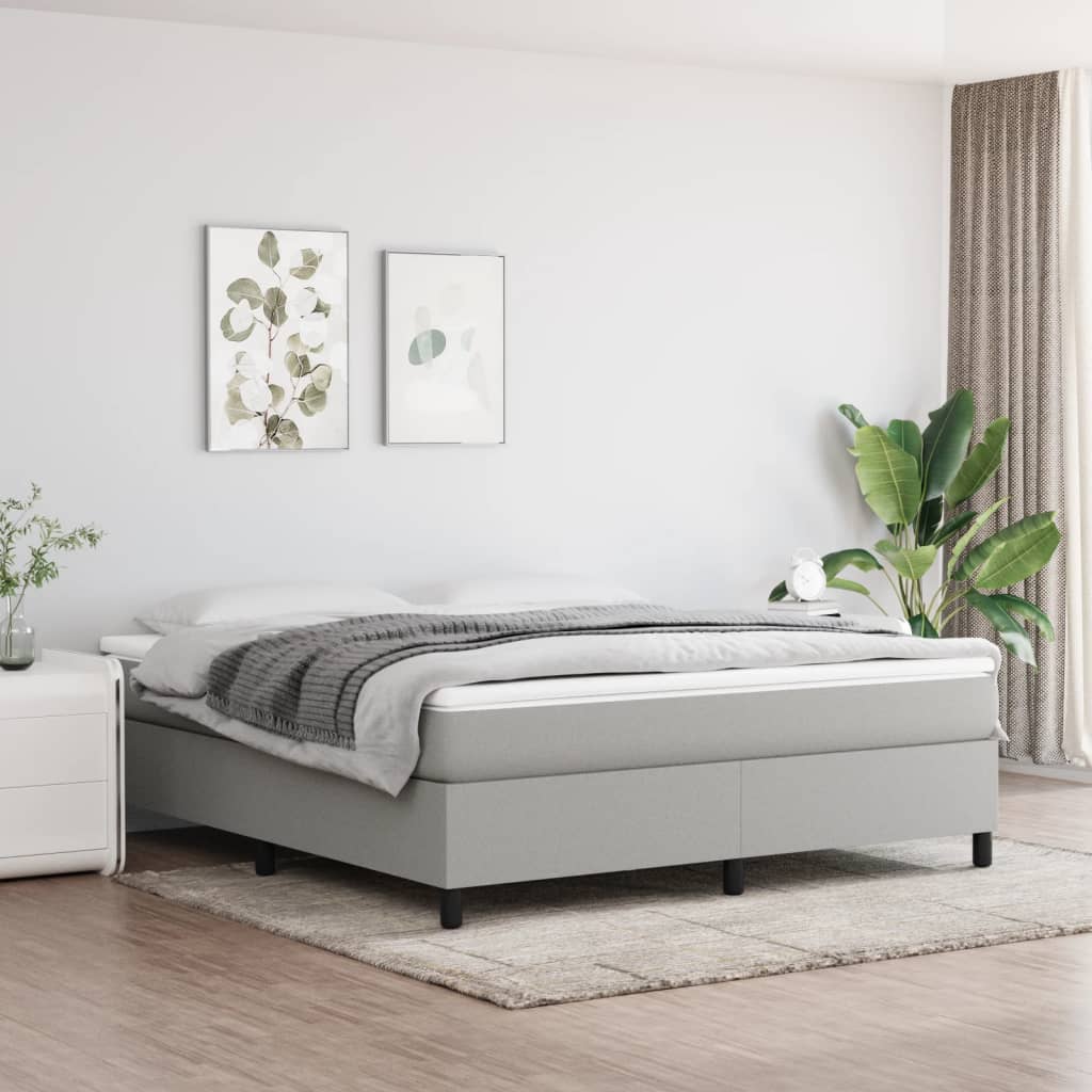 Sommier à lattes de lit avec matelas Gris clair 180x200cm Tissu