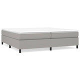 Sommier à lattes de lit avec matelas Gris clair 200x200cm Tissu