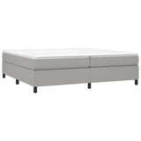 Sommier à lattes de lit avec matelas Gris clair 200x200cm Tissu