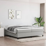 Sommier à lattes de lit avec matelas Gris clair 200x200cm Tissu