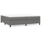 Sommier à lattes de lit avec matelas Gris foncé 200x200cm Tissu