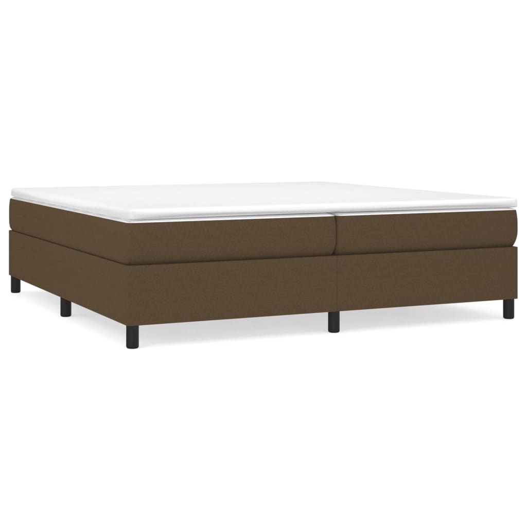 Slatted bed base with mattress Dark brown 200x200 cm