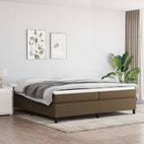 Slatted bed base with mattress Dark brown 200x200 cm