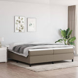 Sommier à lattes de lit avec matelas Taupe 200x200 cm Tissu