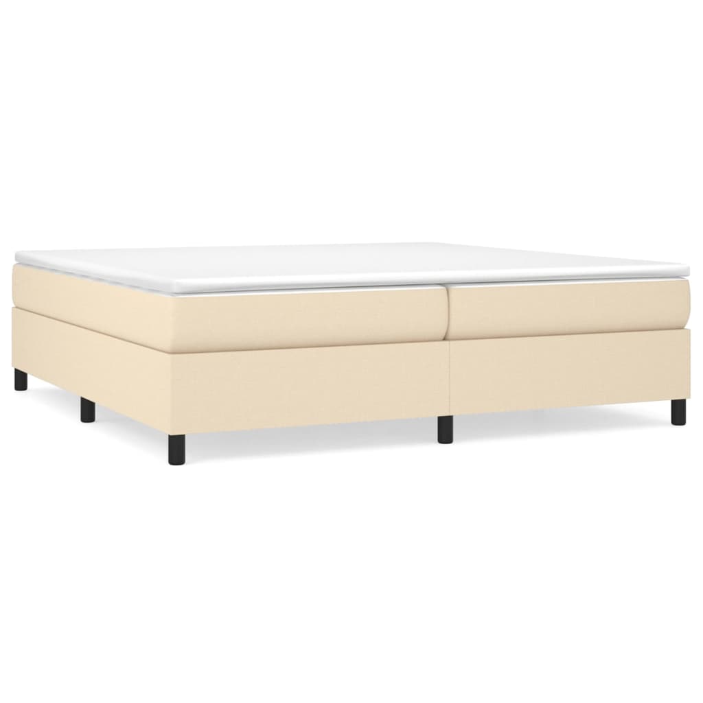 Sommier à lattes de lit avec matelas Crème 200x200 cm Tissu