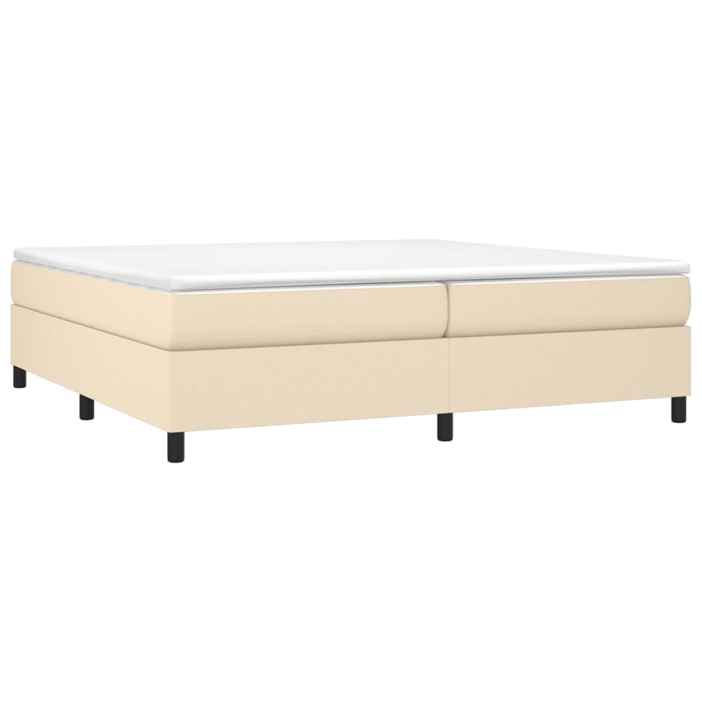 Sommier à lattes de lit avec matelas Crème 200x200 cm Tissu